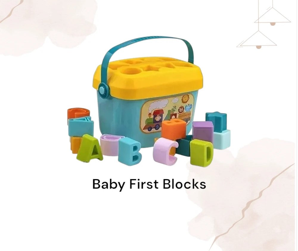Baby'S First Shape Sorting Blocks Toys With 16 Building Blocks