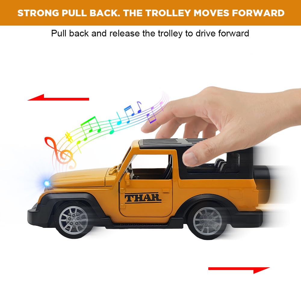 Metal Thar Car Small Pull Back Diecast Metal Toy with Open Doors for Kids, Pack of 1