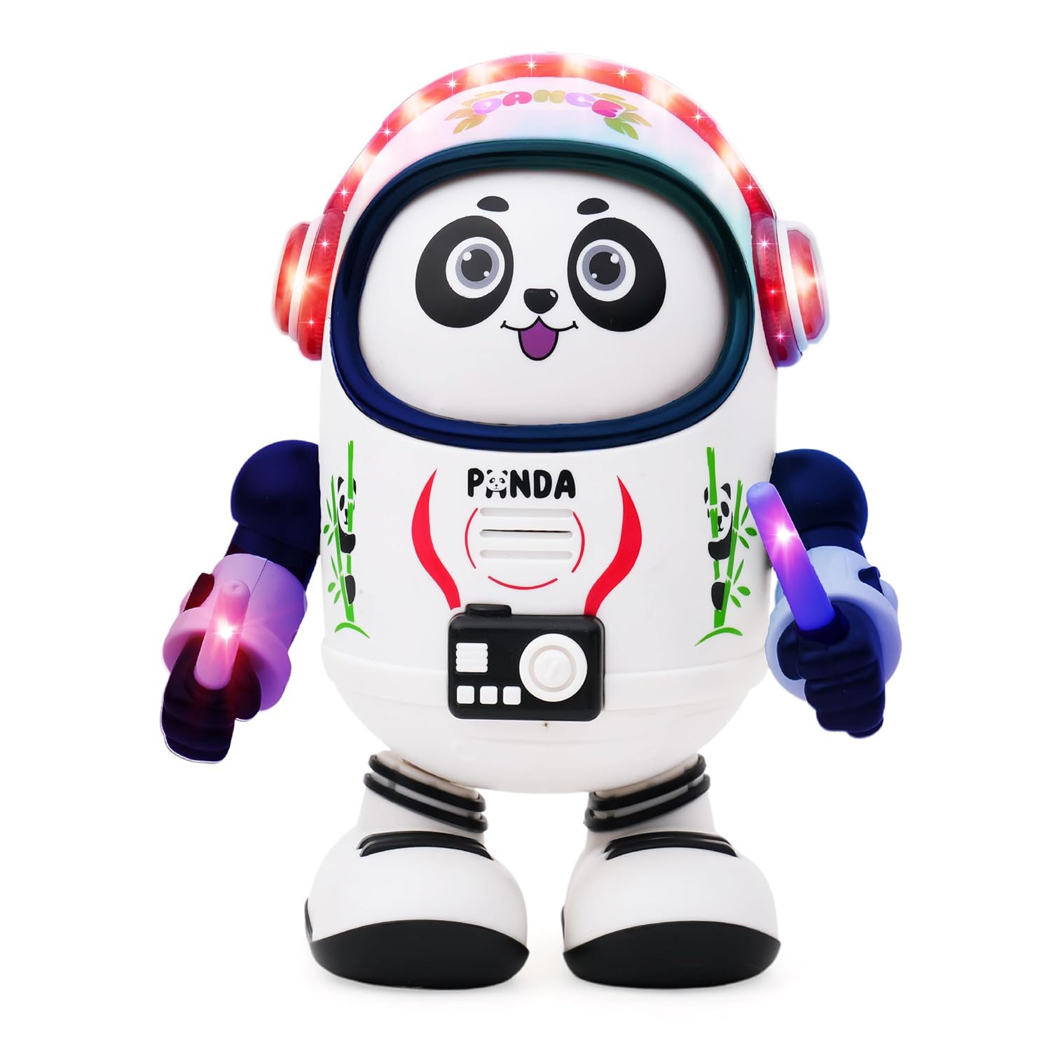 Dancing Space Panda Toy with Vibrant Light Effect & Musial Sound | Best Dancing Toy Gifts/Toddlers/Babies/Girls/Boys | White & Black Color, Power Source: 3xAA Battery (Not Included)
