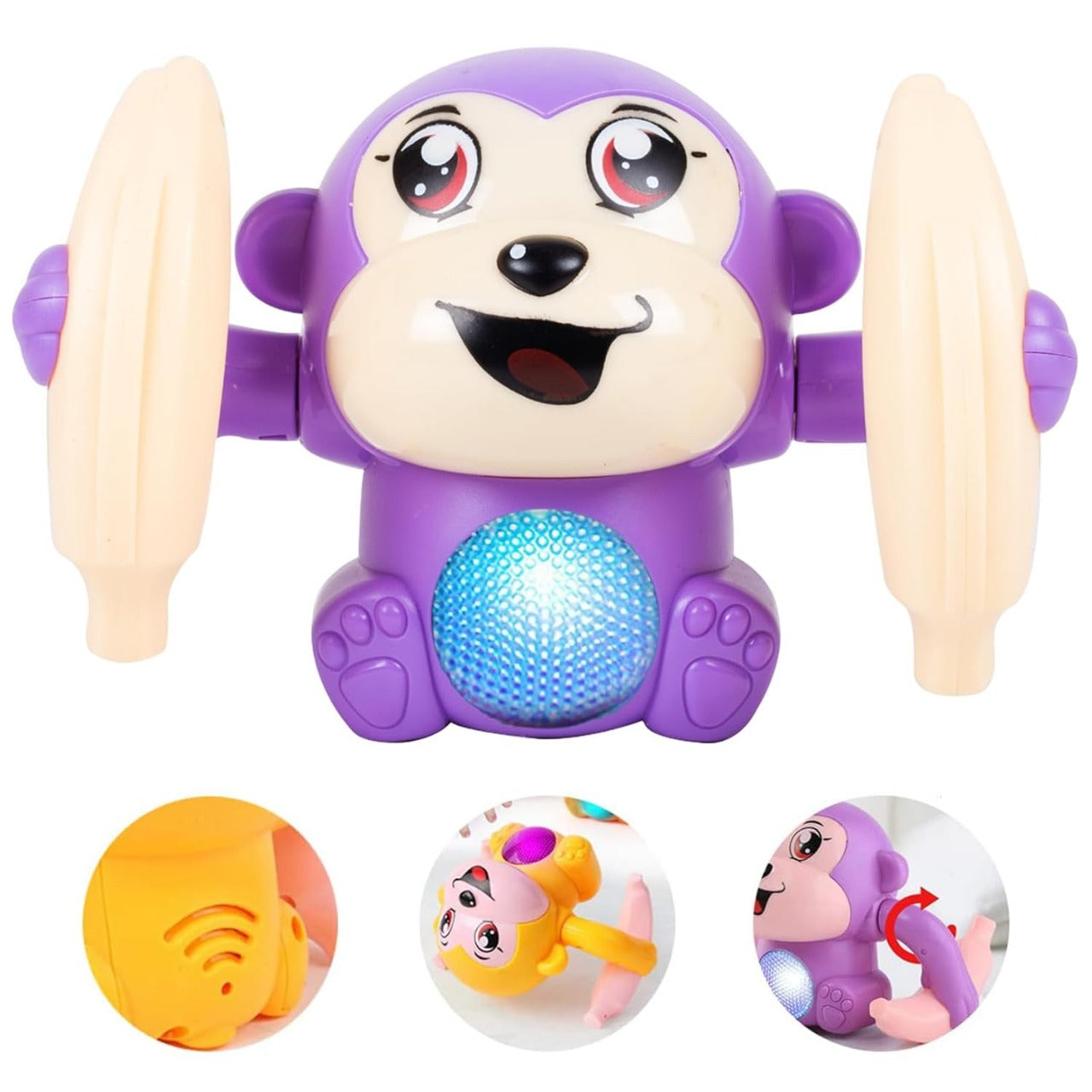 olling Banana Monkey Toys with Voice/Touch Sensor On Dancing Monkey Dancing Toy for Kids Rolling Electric for Children Doll Tumble Toy with Sound Light Effects