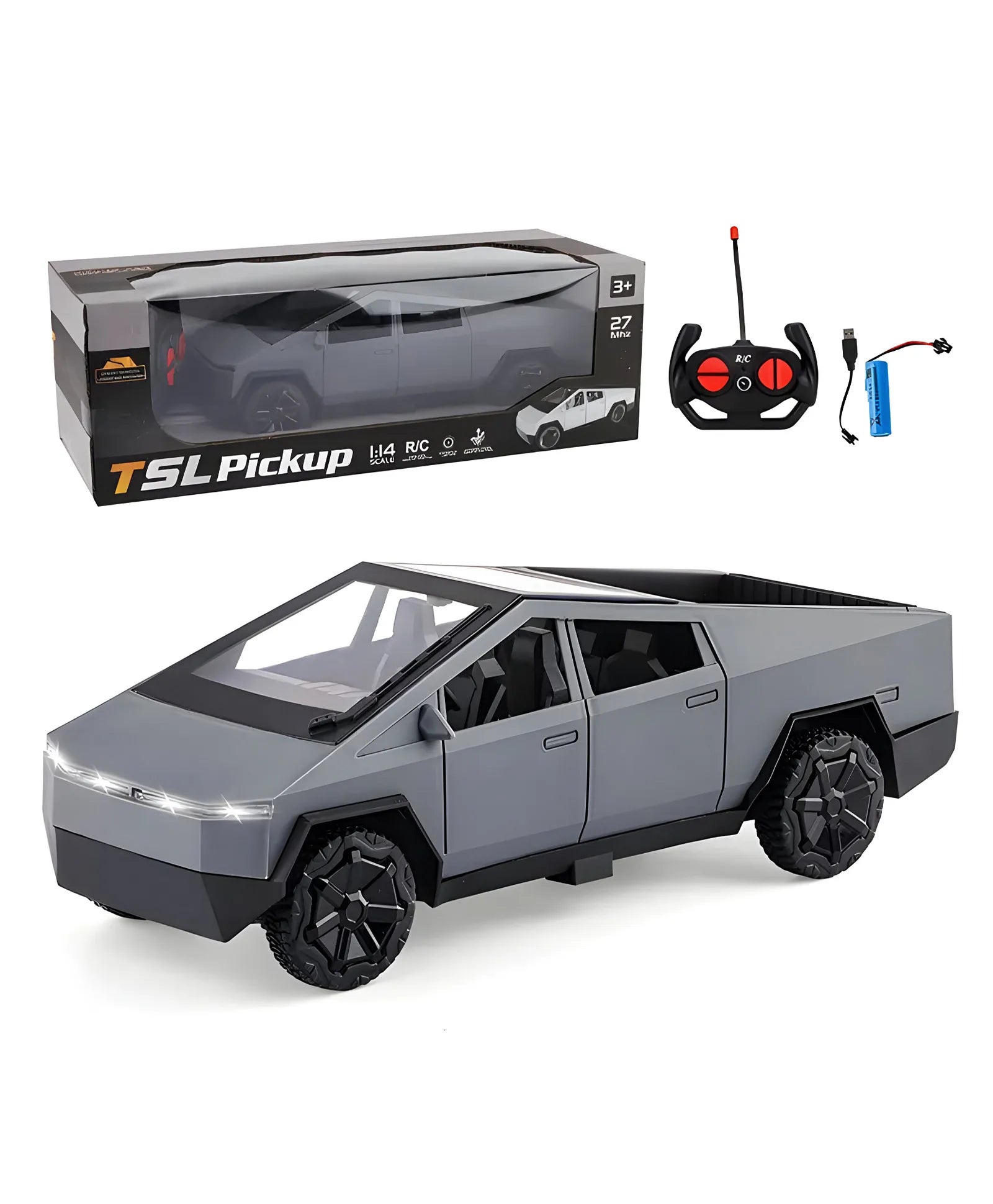 RC Tesla Car toy 1/14 Cybertruck Pickup Rc Car Off-Road Racing Simulation Car Model Remote Control Car For Boy Christmas Gift- PACK OF 1- COLOR MAY VARY
