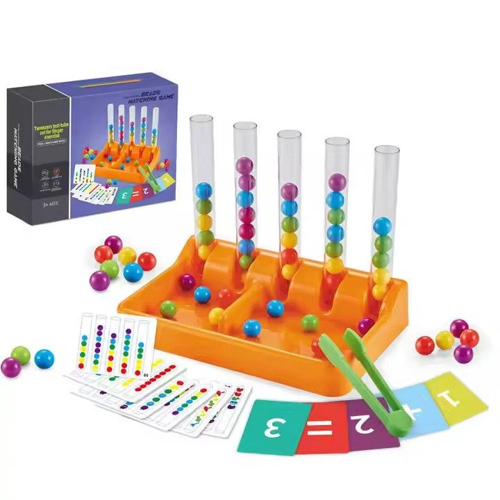 Color Sorting Toys for Kids, Rainbow Beads Matching Game Montessori Toys for Preschool, Math Counting Educational Toy for Boys and Girls Gift