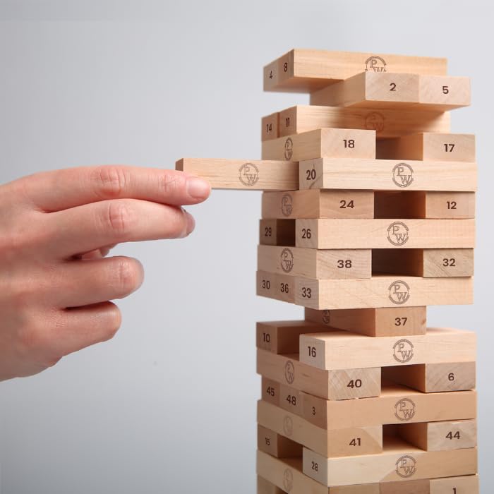 Tumbling Tower - Premium Stacking Tower Game for Kids, Adult & Family | Improves Strategic Thinking, Fine Motor Skills, Concentration | Premium Wood