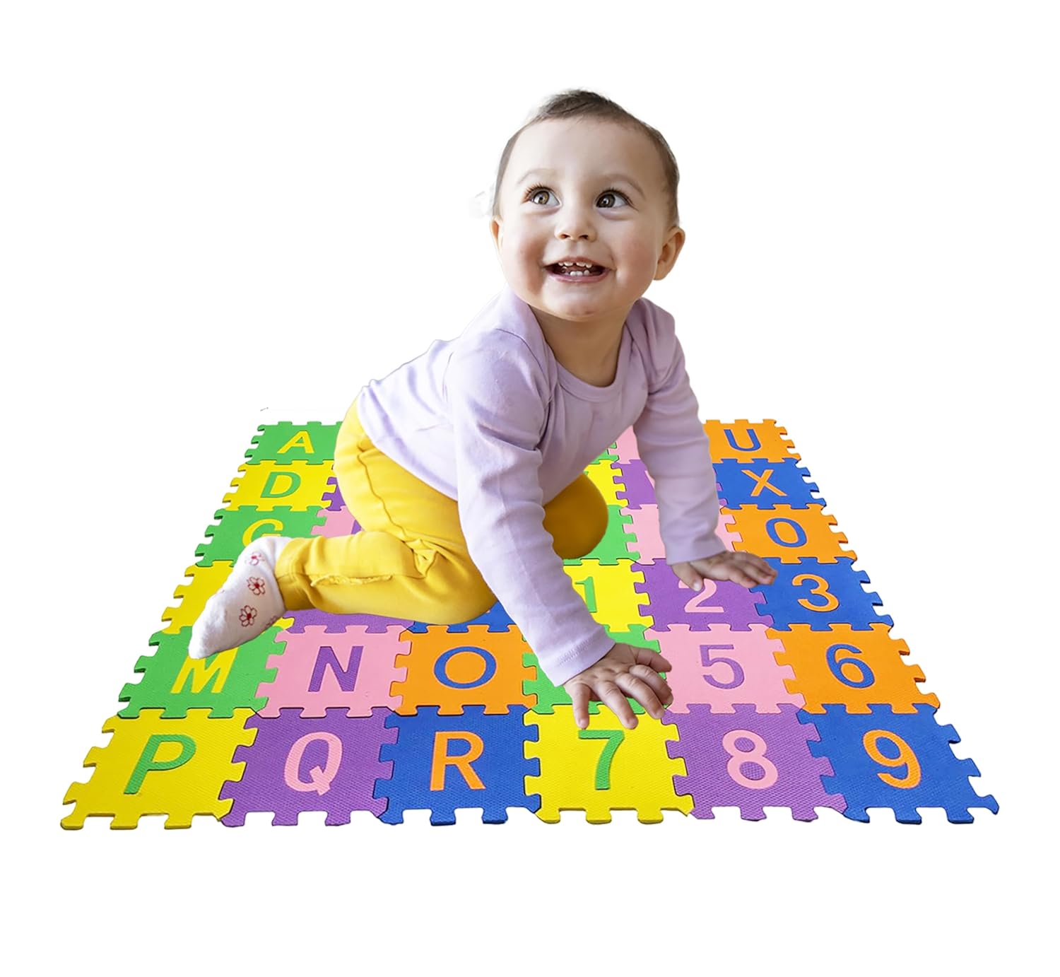 Alphabet and Number ABCD  Mini Puzzle Mat for Kids Learning & Fun Purpose[Suitable for Above 2 Years Children][36 Pcs]