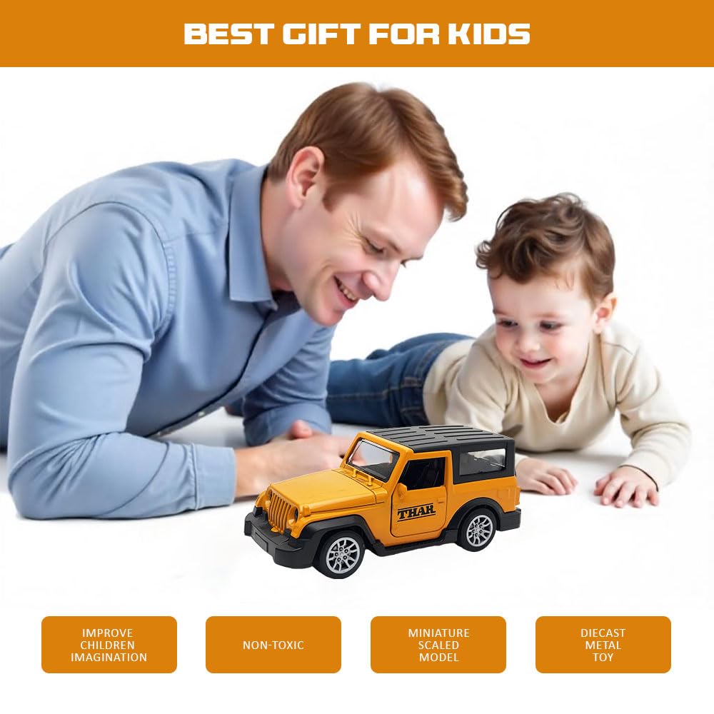Metal Thar Car Small Pull Back Diecast Metal Toy with Open Doors for Kids, Pack of 1