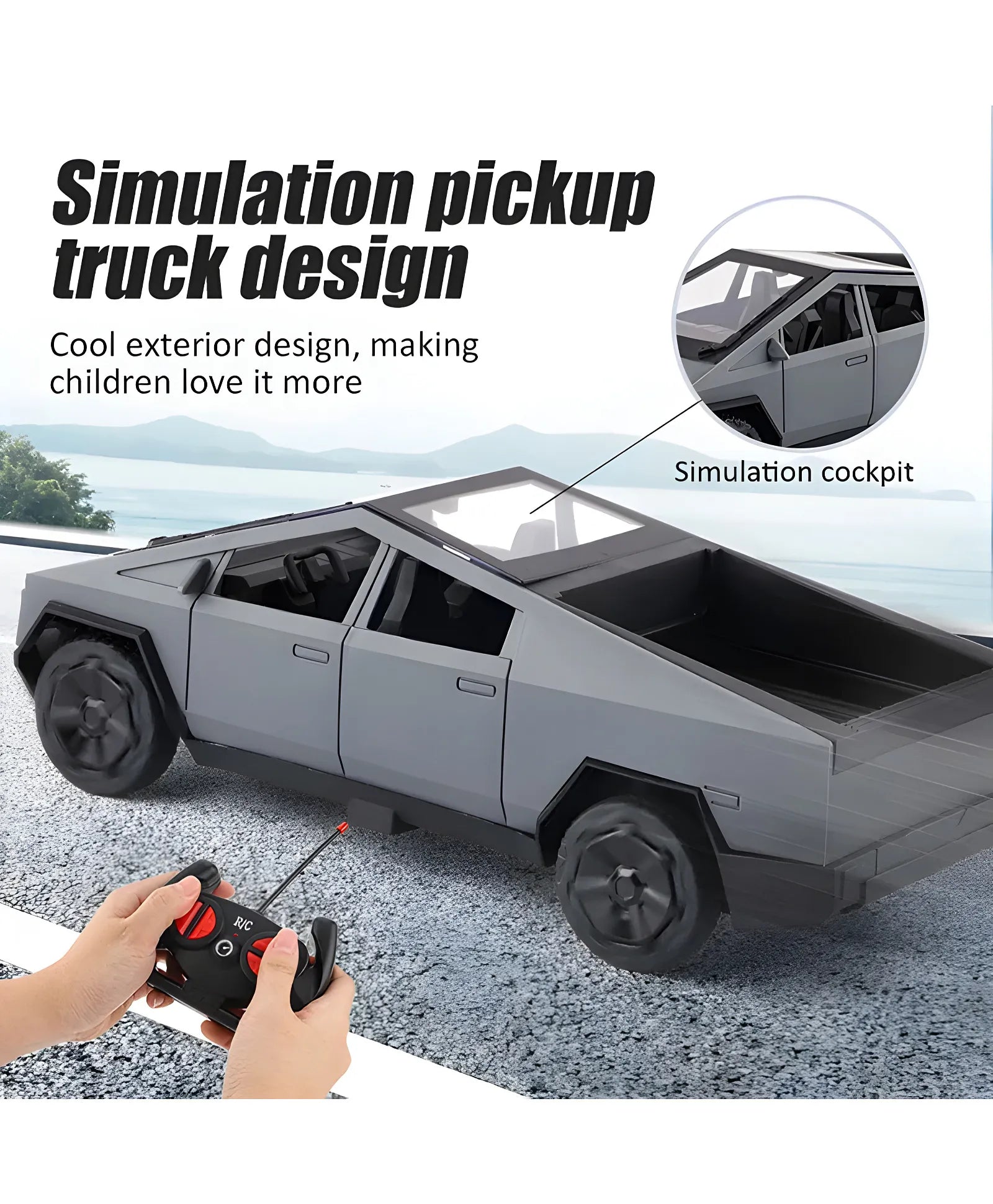 RC Tesla Car toy 1/14 Cybertruck Pickup Rc Car Off-Road Racing Simulation Car Model Remote Control Car For Boy Christmas Gift- PACK OF 1- COLOR MAY VARY