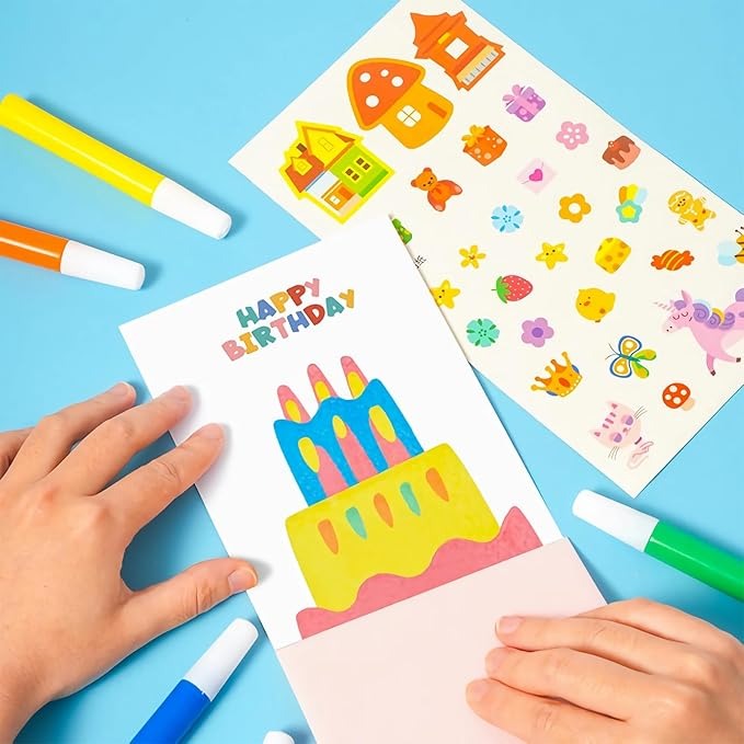Squeegee Art Kids Paint Kit, 35 Pieces DIY Rainbow Scratch Art, Rainbow Dot Painting Art Kits, Children Painting Crafts Creativity Set (1 Set)
