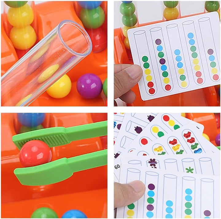 Color Sorting Toys for Kids, Rainbow Beads Matching Game Montessori Toys for Preschool, Math Counting Educational Toy for Boys and Girls Gift