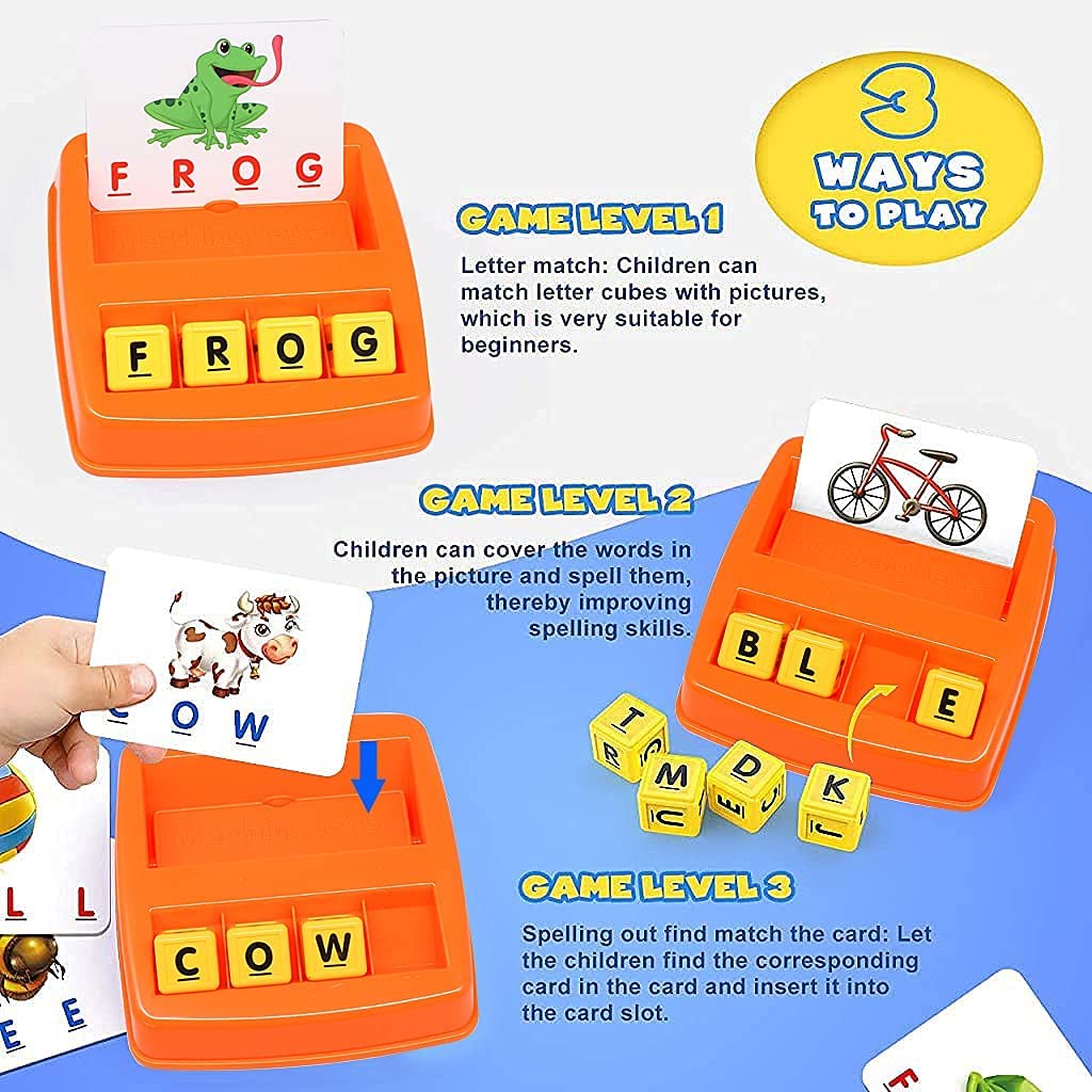 Educational Game of Learning Words with Flash Cards 2 in 1 Matching Letter and Number Games for Boys and Girls Sight Words Recognition Kindergarten Teaching Tools Preschool 3 to 8 Years Old