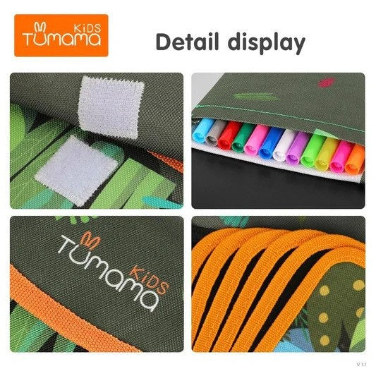 Erasable Doodle Books with 12 Watercolor Pens, Writing Boards, Gifts for Kids & 12, Painting Toy Set for Car Travel, Road Trip, Birthday Gift,14 Pages for Funny Drawing (Doodle Set (Dino))