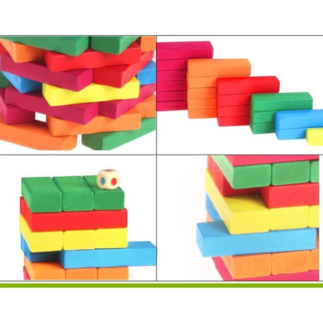 Toy Imagine Colourful Wooden Blocks for Boys 7-14 Years – Indoor Balancing & Building Game, Montessori Wooden Toys, Kids Activity Tower Block for Cognitive Development