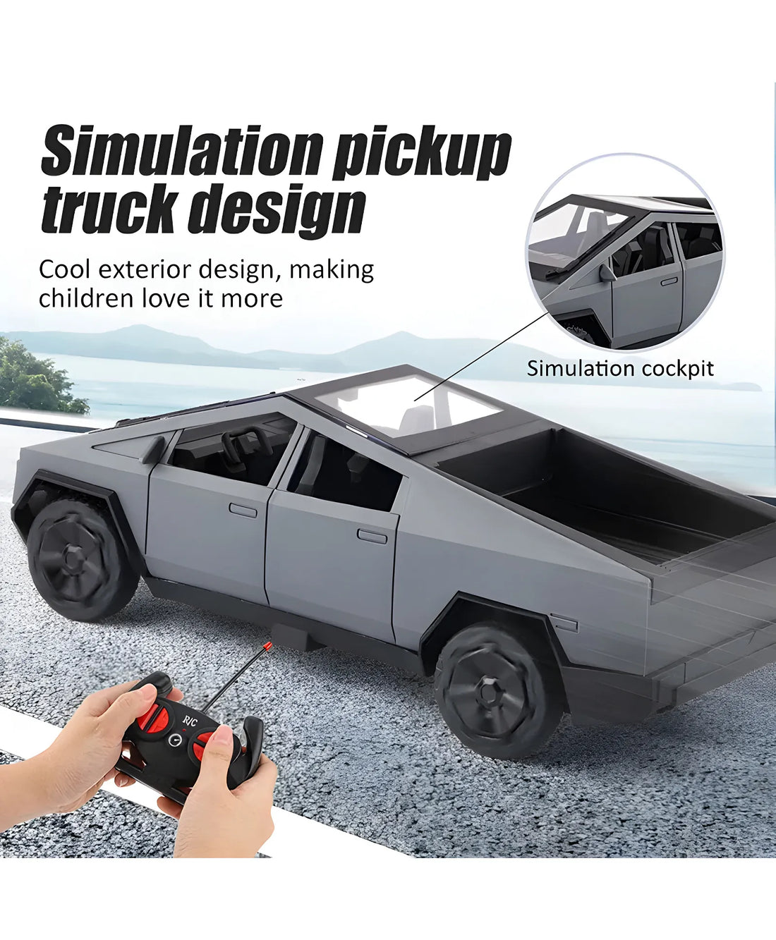 RC Tesla Car toy 1/14 Cybertruck Pickup Rc Car Off-Road Racing Simulation Car Model Remote Control Car For Boy Christmas Gift- PACK OF 1- COLOR MAY VARY
