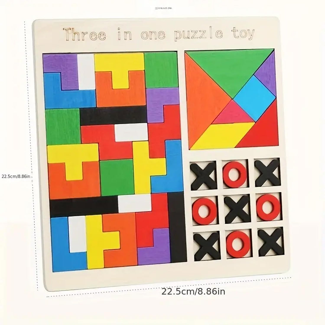 Wooden Rainbow 3D Puzzle Block Game | Montessori Educational Tangram Toy for Kids | DIY Brain Teaser & Shape Sorting Learning Toy