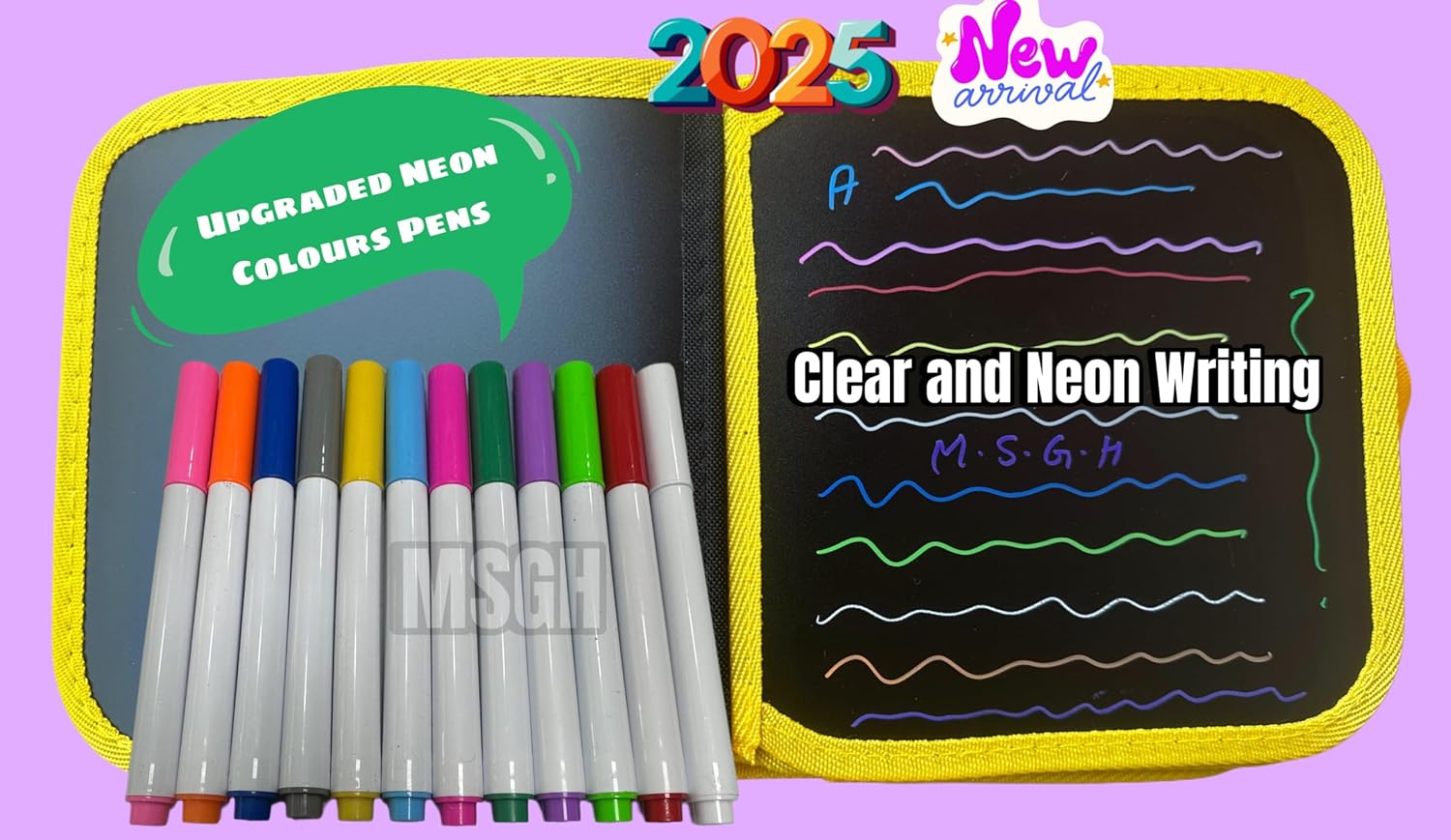 Erasable Doodle Books with 12 Watercolor Pens, Writing Boards, Gifts for Kids & 12, Painting Toy Set for Car Travel, Road Trip, Birthday Gift,14 Pages for Funny Drawing (Doodle Set (Dino))