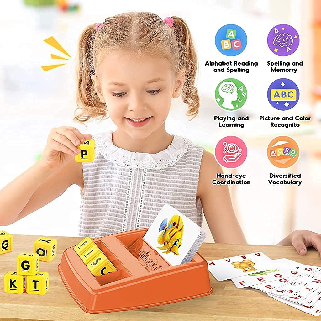 Educational Game of Learning Words with Flash Cards 2 in 1 Matching Letter and Number Games for Boys and Girls Sight Words Recognition Kindergarten Teaching Tools Preschool 3 to 8 Years Old