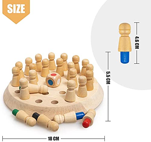 Wooden Memory Match Stick Chess Game,BLOWEST Colorful Memory Chess, Funny Block Board Game, Early Educational Toy, Brain Training Games