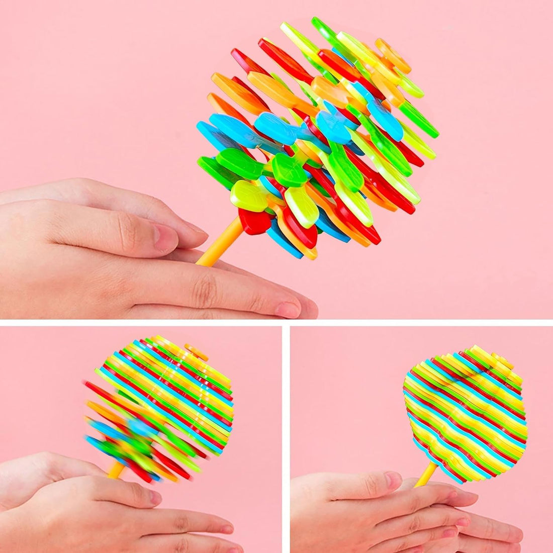 Candy Flower Toy for Kids, Stress Relief Toy - Colourfull Twisting and Rotating Fidget Spinner, Durable, Fun Stress Buster Gift