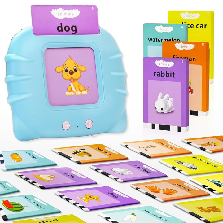 Colorful Double-Sided Flash Cards, Rechargeable Montessori Educational Cards, Interactive Learning Toys for Kids,224 Words Develop Language Skills Best Gift for Boy Girl