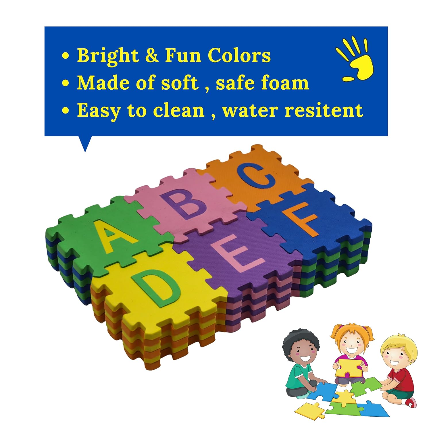 Alphabet and Number ABCD  Mini Puzzle Mat for Kids Learning & Fun Purpose[Suitable for Above 2 Years Children][36 Pcs]