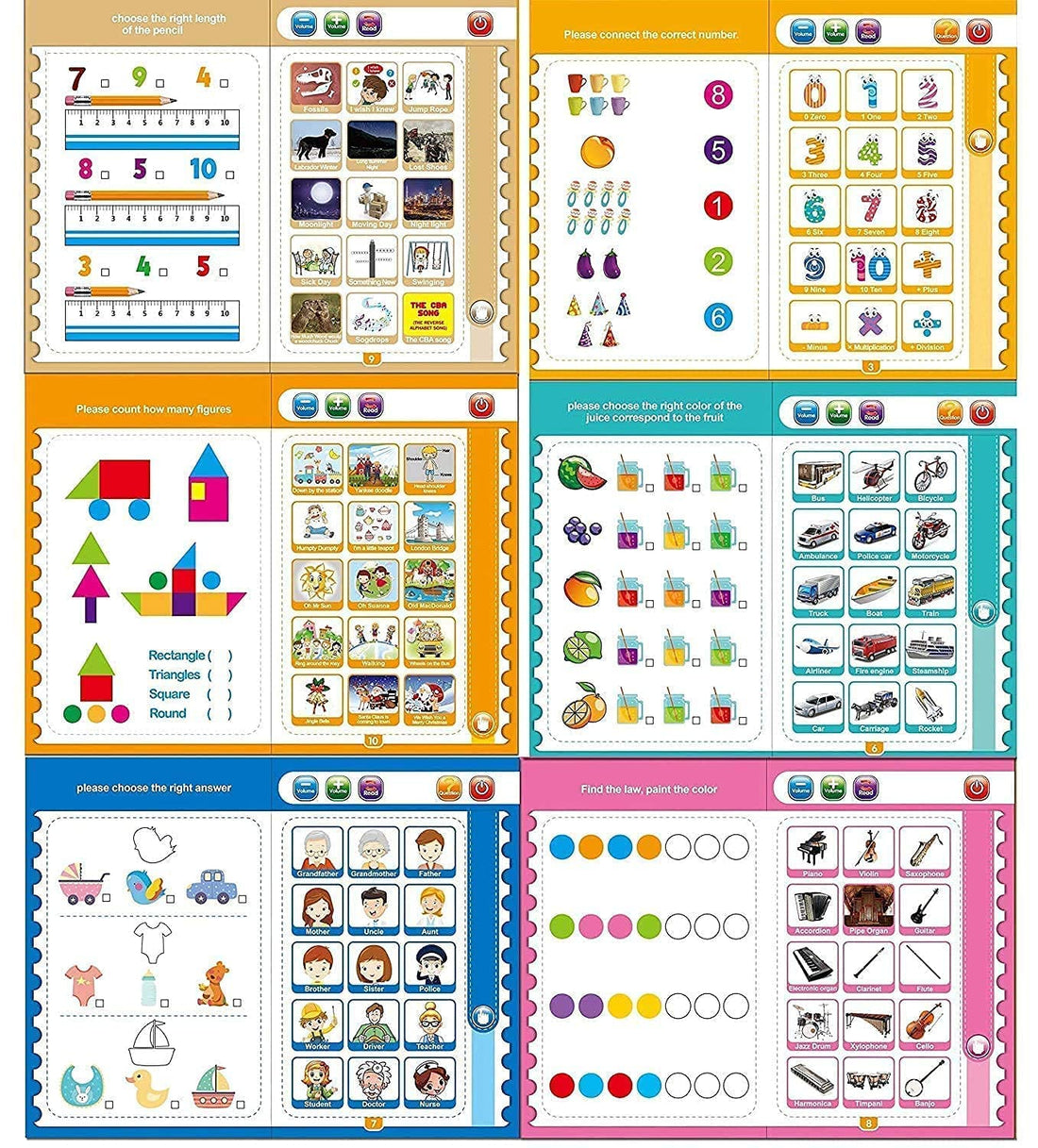 Study Book for Kids, Learning Words & Letters Sound E-Books, Early Educational English Learning Intelligence Books for Boys & Girls