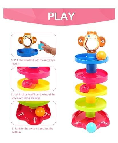 Toy Imagine Ball Drop & Roll Ramp Game | Swirling Tower Toy with Balls for Kids Age 2-5 Years | Motor Skill Development Ball Activity Toy for Babies & Toddlers | Colorful Ball Drop Toy (Pack of 1)