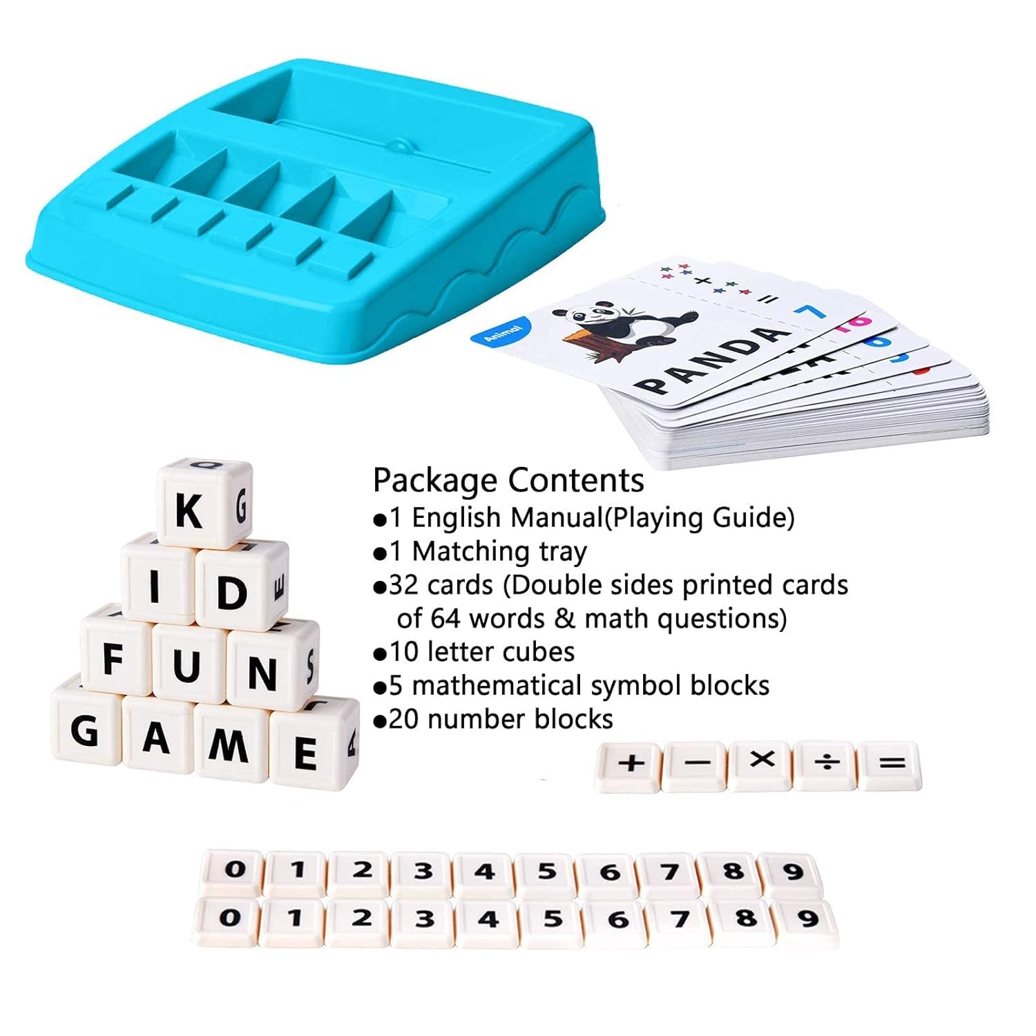 Educational Game of Learning Words with Flash Cards 2 in 1 Matching Letter and Number Games for Boys and Girls Sight Words Recognition Kindergarten Teaching Tools Preschool 3 to 8 Years Old