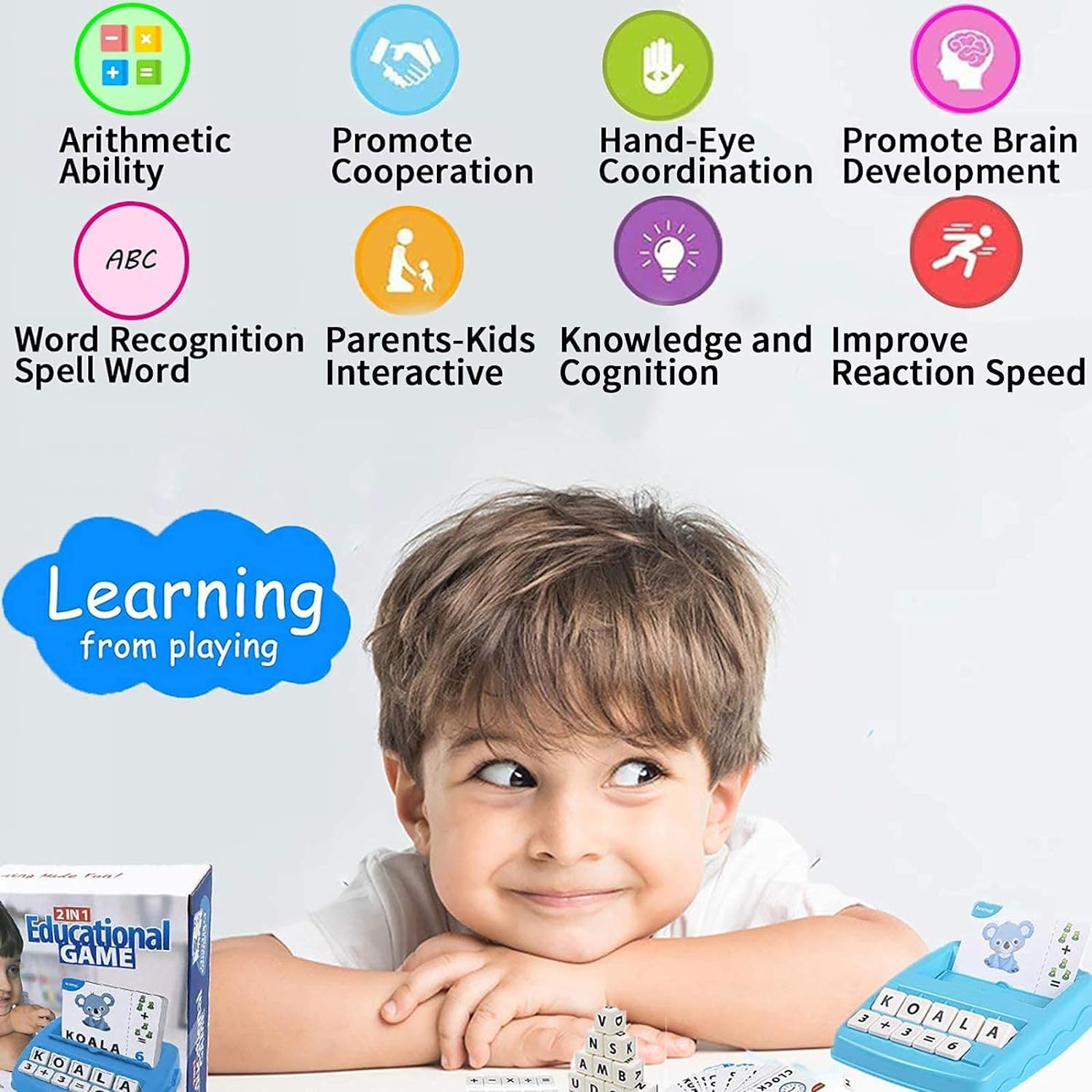 Educational Game of Learning Words with Flash Cards 2 in 1 Matching Letter and Number Games for Boys and Girls Sight Words Recognition Kindergarten Teaching Tools Preschool 3 to 8 Years Old